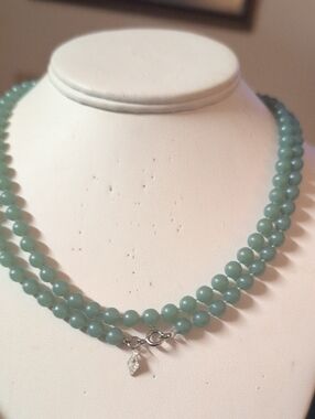 VTG Rare Sarah Cov Faux Jade Costume Necklace